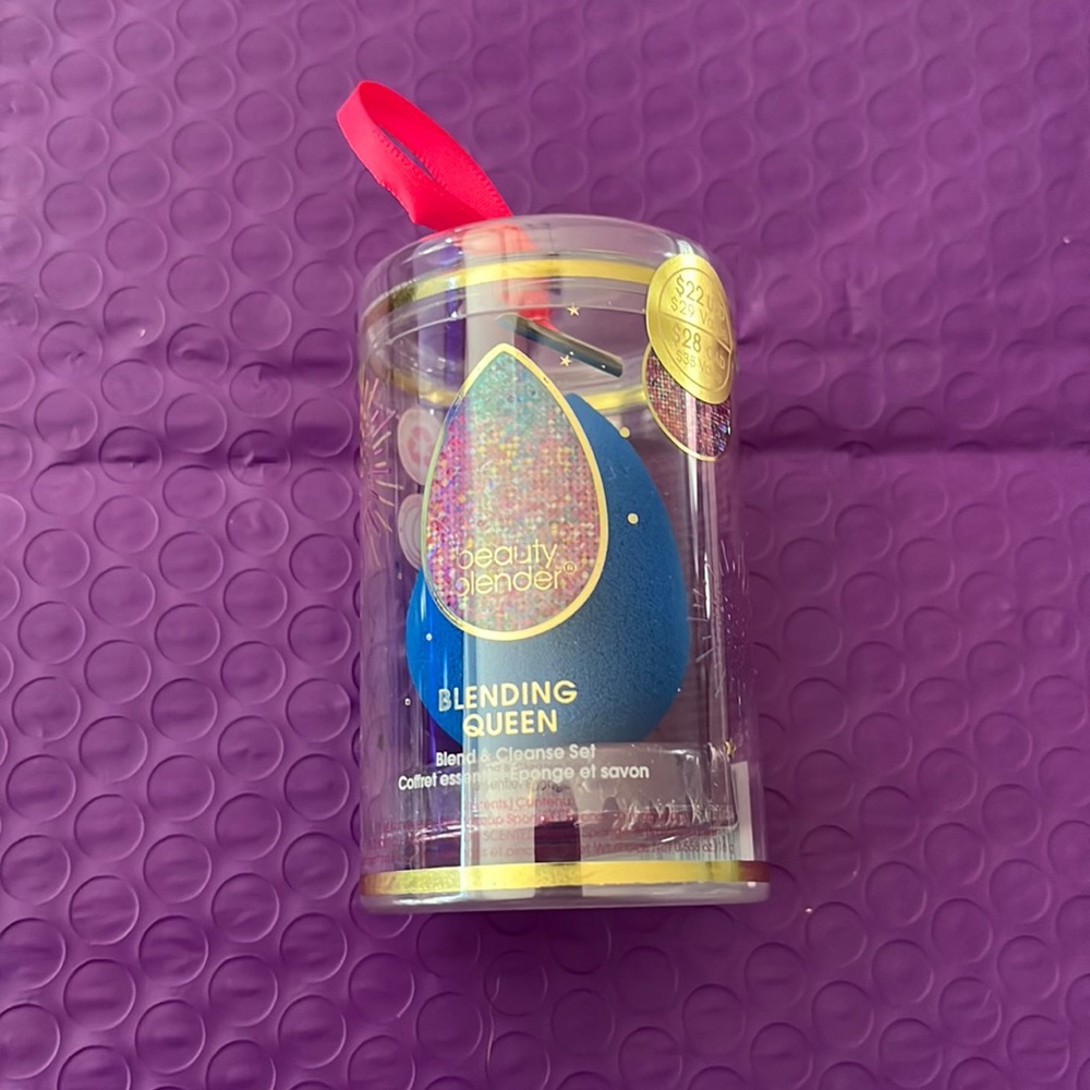 Beauty blender blending queen blend and cleanse set - royal blue